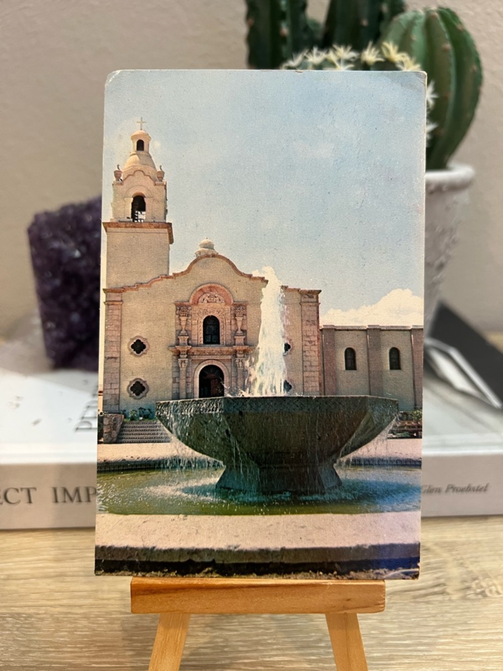 Vintage Magdalena de Kino Sonora Mexico Santa Maria Church Fountain Postcard